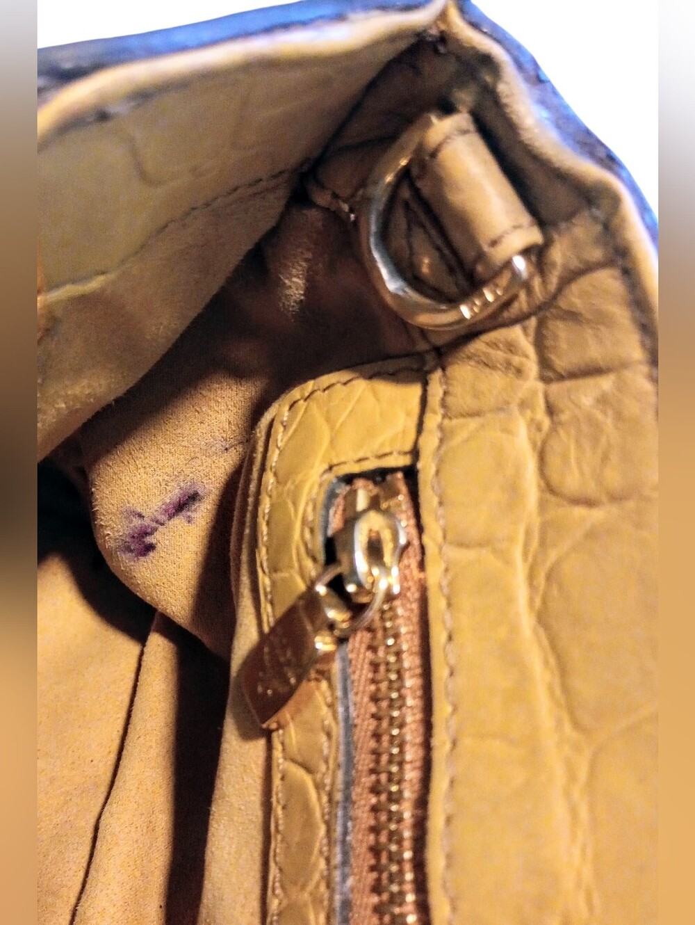 MCM Croc Embossed 2-Way Satchel Shoulder Bag - Picture 15 of 16
